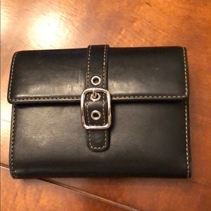 Small black leather Coach wallet